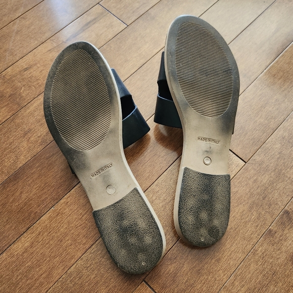 STEVEN New York Black Leather Slide Mule Sandals. Made in Italy. Size 10. - Picture 4 of 7